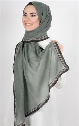 Şeritli Coton Şal 1249-15