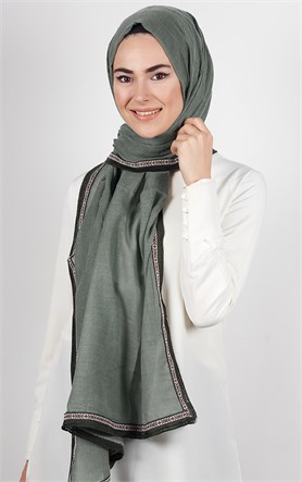 Şeritli Coton Şal 1249-15