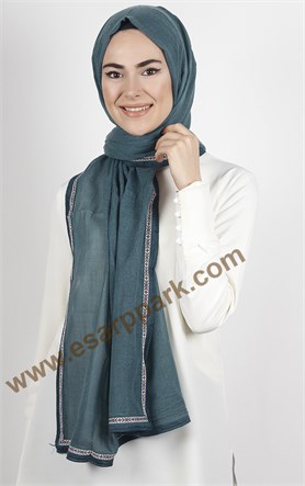 Şeritli Coton Şal 1249-17