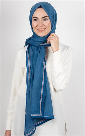 Şeritli Coton Şal 1249-19