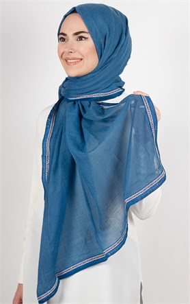 Şeritli Coton Şal 1249-19