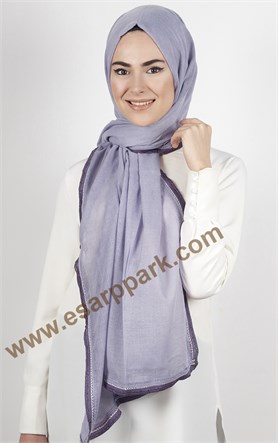 Şeritli Coton Şal 1249-3