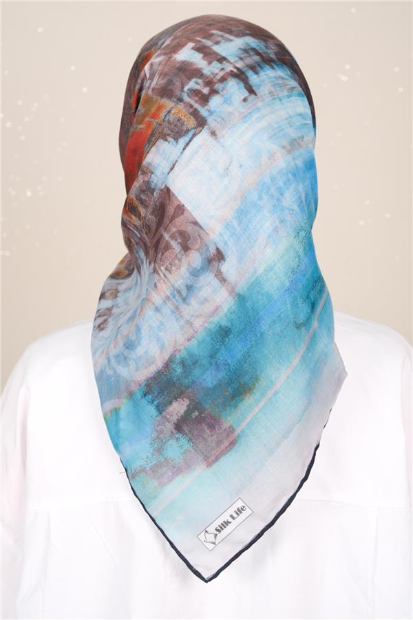 Silk Life Firuze Soft Eşarp 1721-7