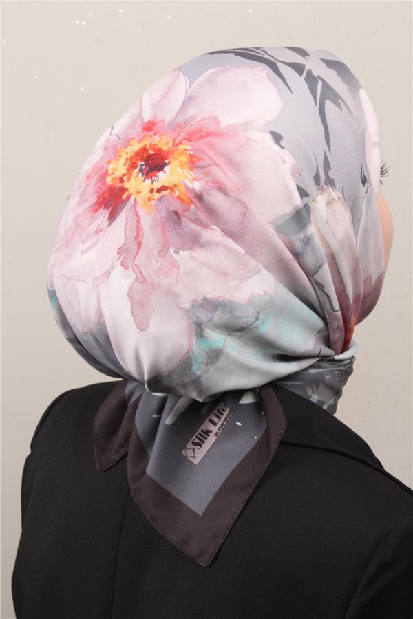 Silk Life Lotus Eşarp 4120-10 Siyah