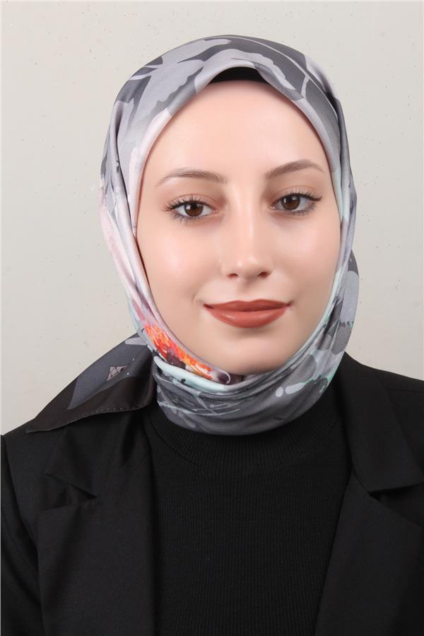 Silk Life Lotus Eşarp 4120-10 Siyah