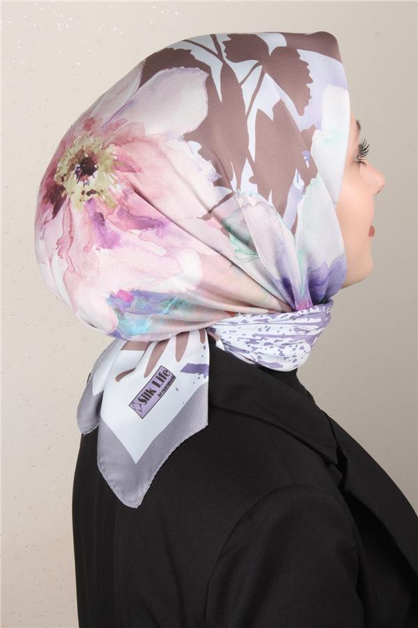 Silk Life Lotus Eşarp 4120-12 Gri