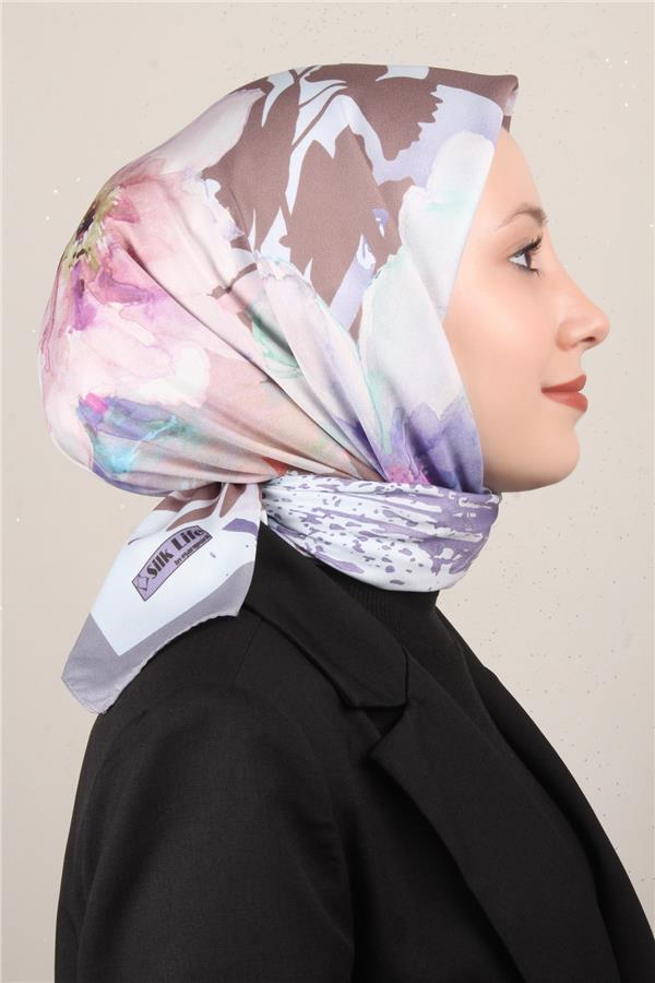 Silk Life Lotus Eşarp 4120-12 Gri