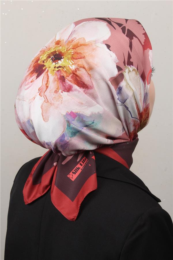 Silk Life Lotus Eşarp 4120-4 Taba