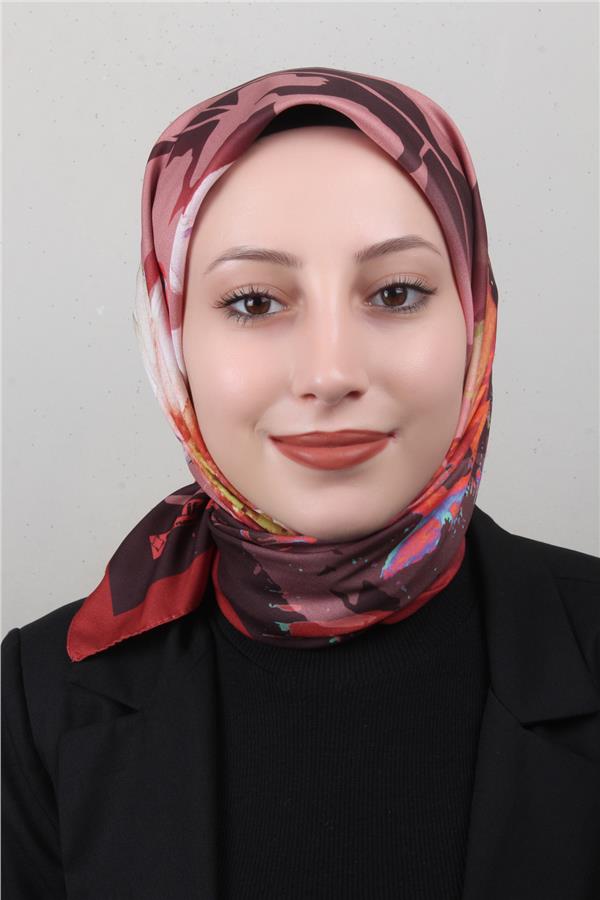 Silk Life Lotus Eşarp 4120-4 Taba