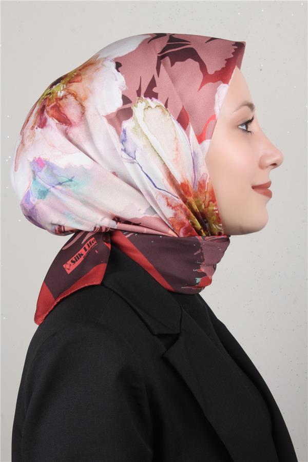 Silk Life Lotus Eşarp 4120-4 Taba