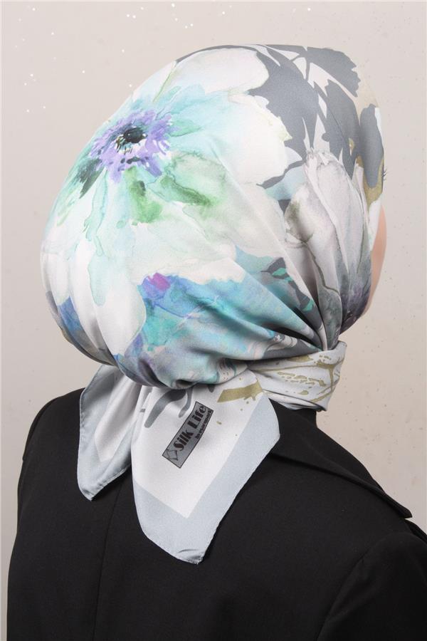Silk Life Lotus Eşarp 4120-7 Gri