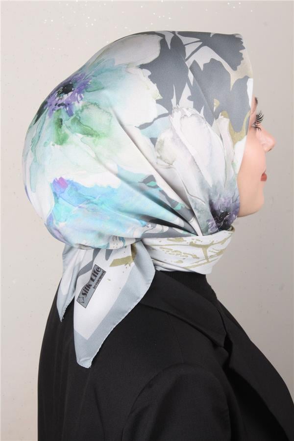 Silk Life Lotus Eşarp 4120-7 Gri