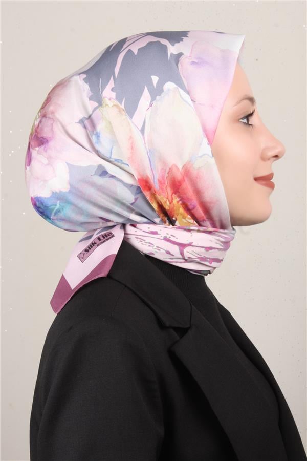 Silk Life Lotus Eşarp 4120-8 Gül Kurusu