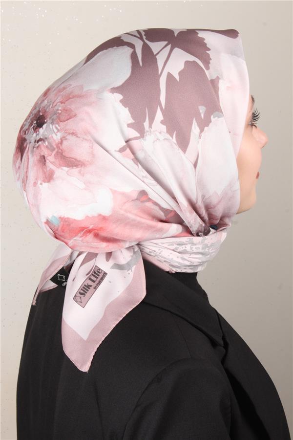 Silk Life Lotus Eşarp 4120-9 Pudra