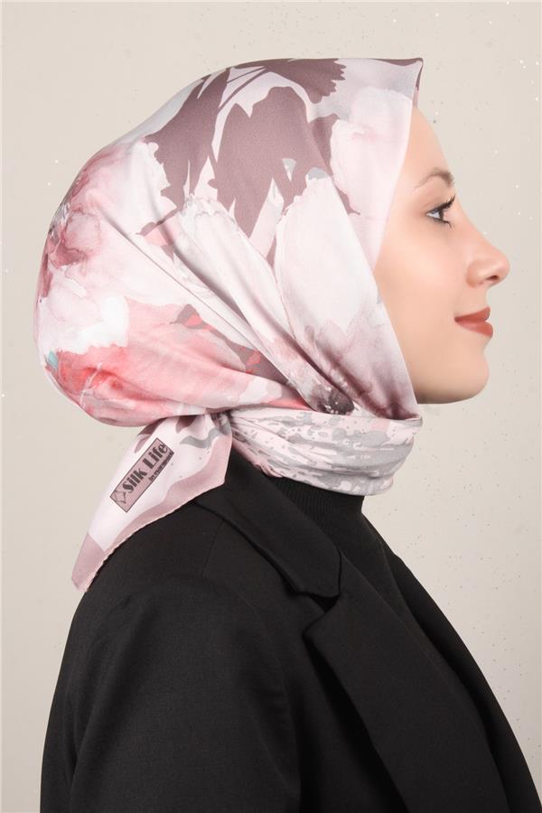 Silk Life Lotus Eşarp 4120-9 Pudra