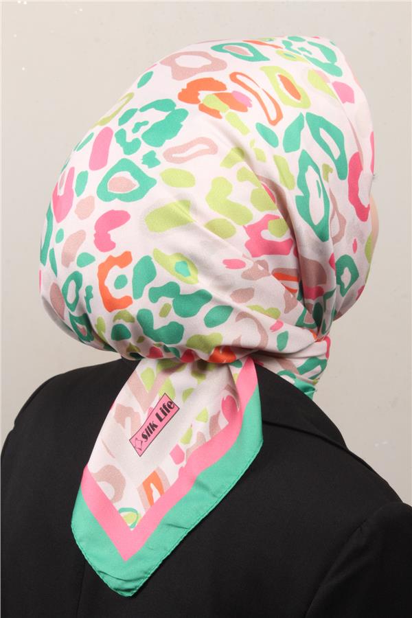 Silk Life Lotus Eşarp 4121-10 Yeşil