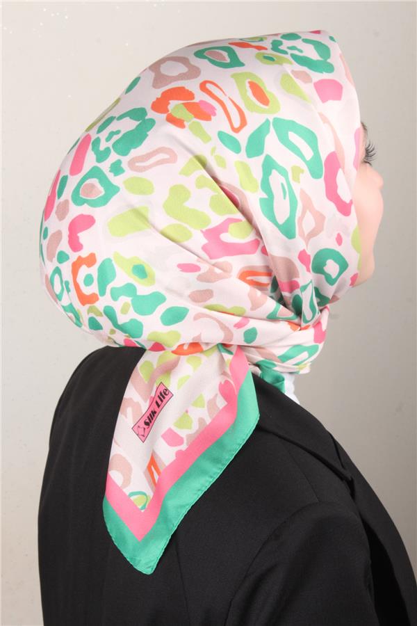 Silk Life Lotus Eşarp 4121-10 Yeşil
