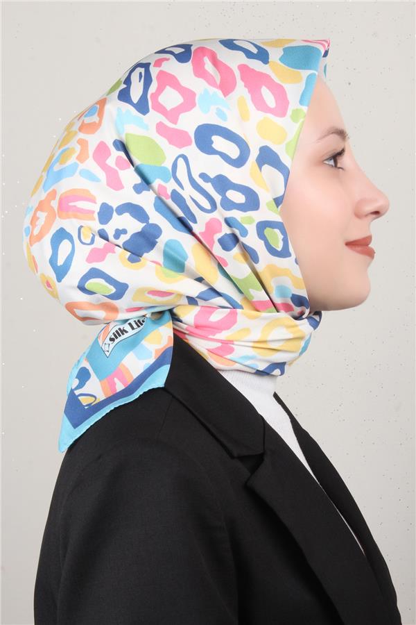 Silk Life Lotus Eşarp 4121-2 Açık Mavi