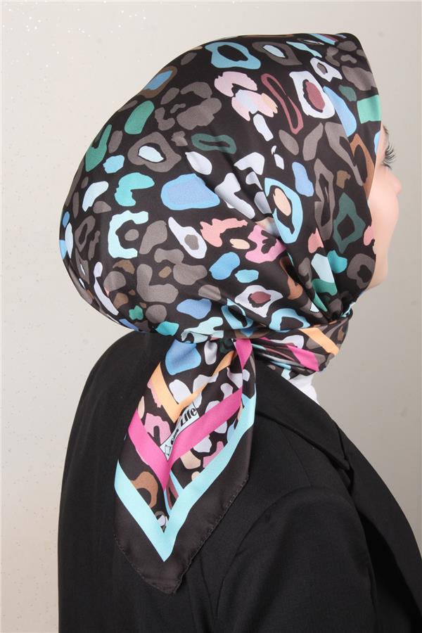 Silk Life Lotus Eşarp 4121-7 Siyah