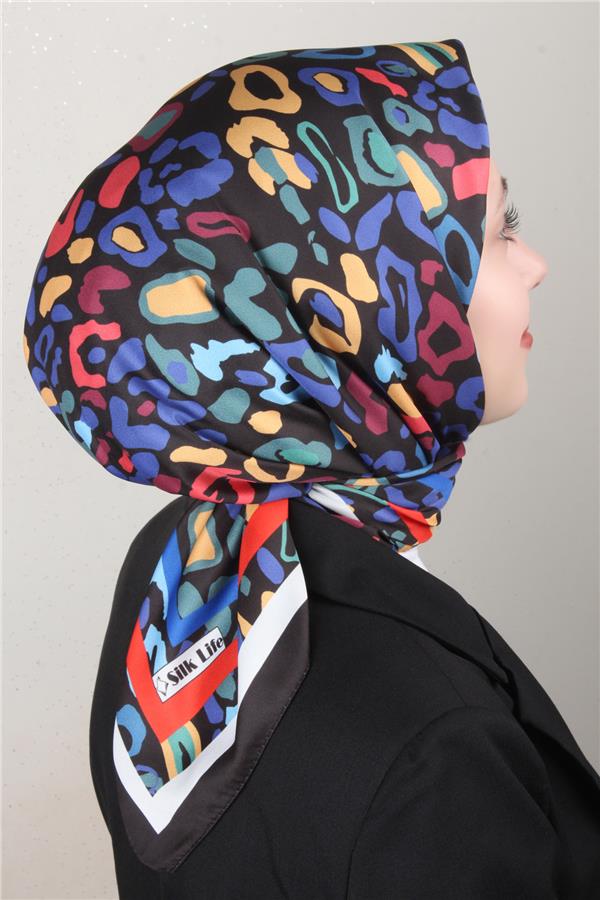 Silk Life Lotus Eşarp 4121-9 Siyah