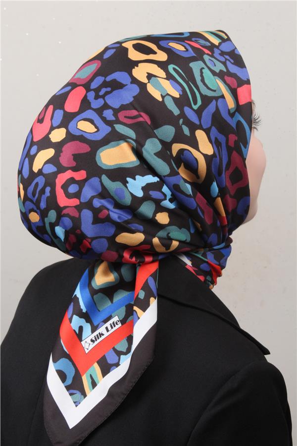 Silk Life Lotus Eşarp 4121-9 Siyah