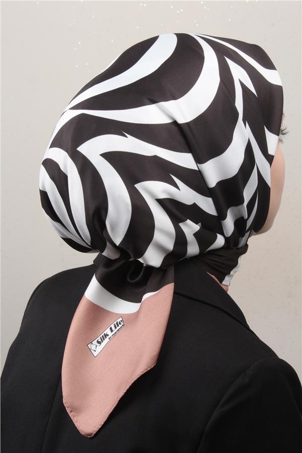 Silk Life Lotus Eşarp 4122-10 Sütlü Kahve