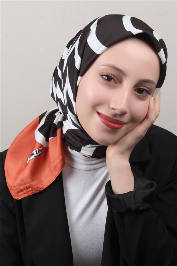 Silk Life Lotus Eşarp 4122-2 Turuncu