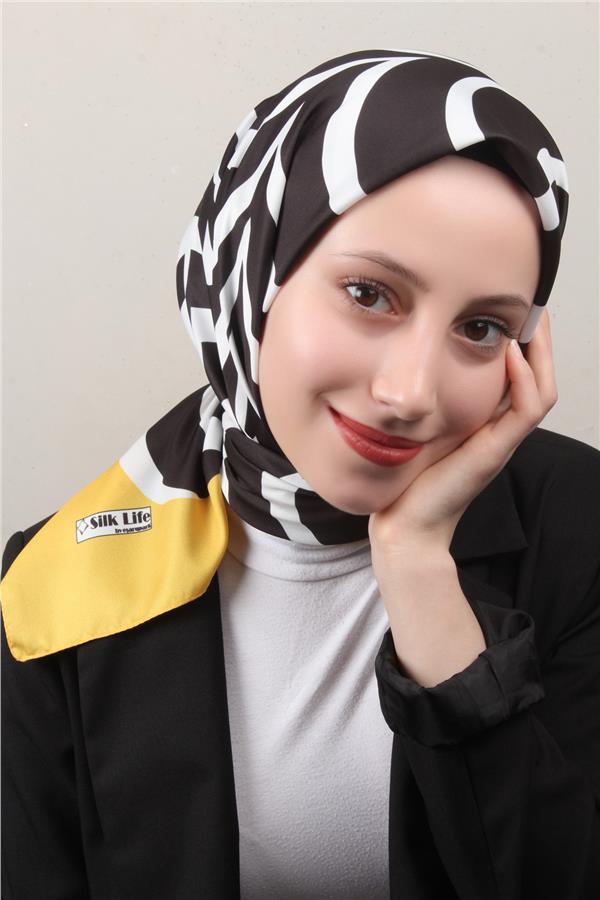 Silk Life Lotus Eşarp 4122-4 Sarı