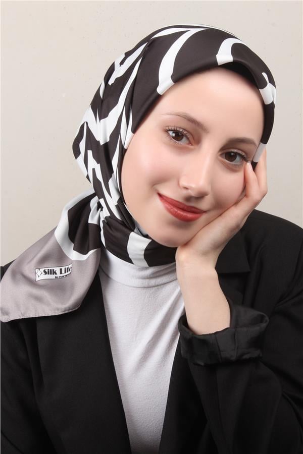 Silk Life Lotus Eşarp 4122-6 Gri