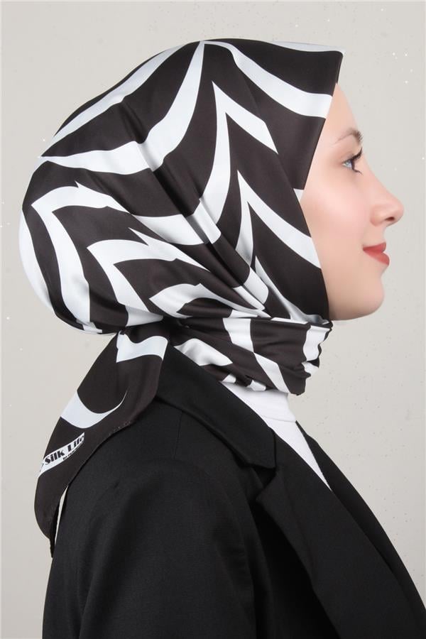 Silk Life Lotus Eşarp 4122-7 Siyah