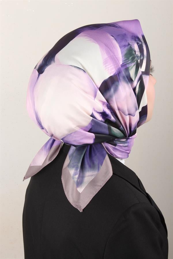 Silk Life Lotus Eşarp 4123-10 Mor