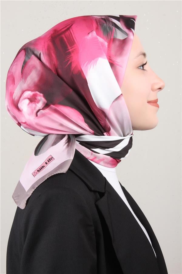 Silk Life Lotus Eşarp 4123-2 Pembe