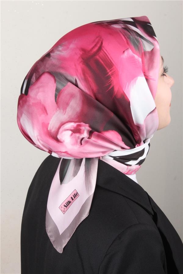 Silk Life Lotus Eşarp 4123-2 Pembe