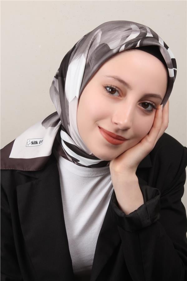 Silk Life Lotus Eşarp 4123-5 Siyah