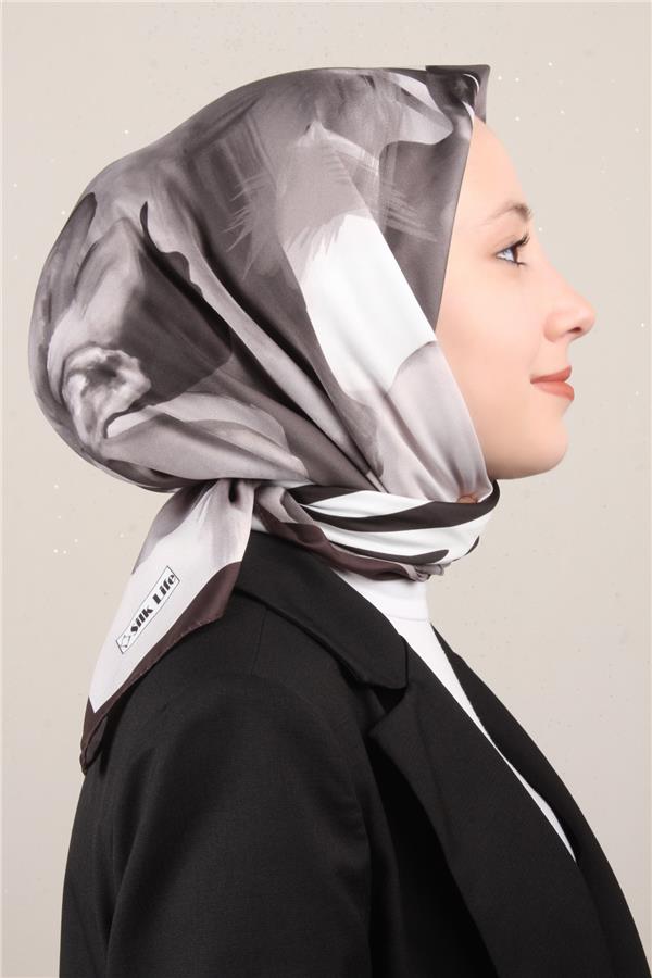 Silk Life Lotus Eşarp 4123-5 Siyah