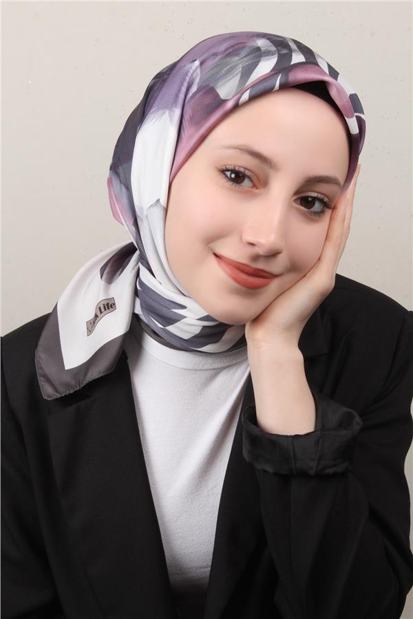 Silk Life Lotus Eşarp 4123-8 Lila