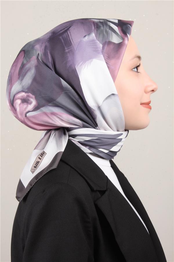 Silk Life Lotus Eşarp 4123-8 Lila