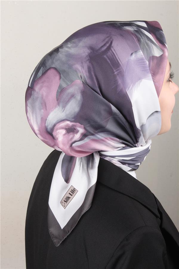 Silk Life Lotus Eşarp 4123-8 Lila