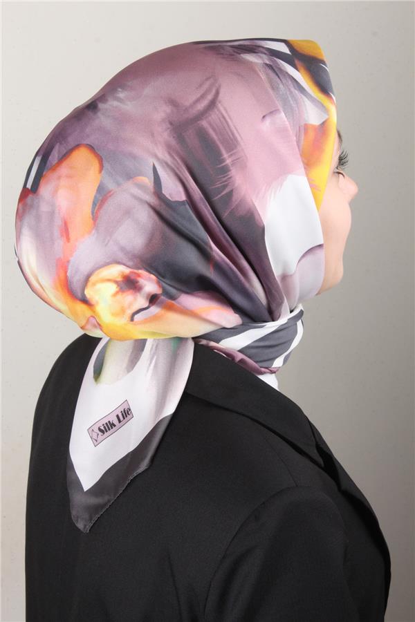 Silk Life Lotus Eşarp 4123-9 Gri