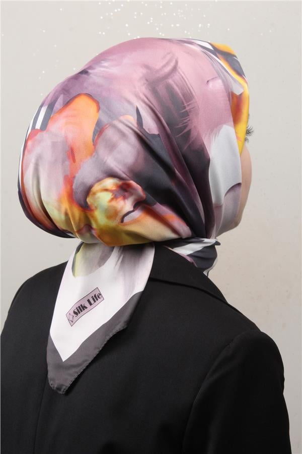 Silk Life Lotus Eşarp 4123-9 Gri