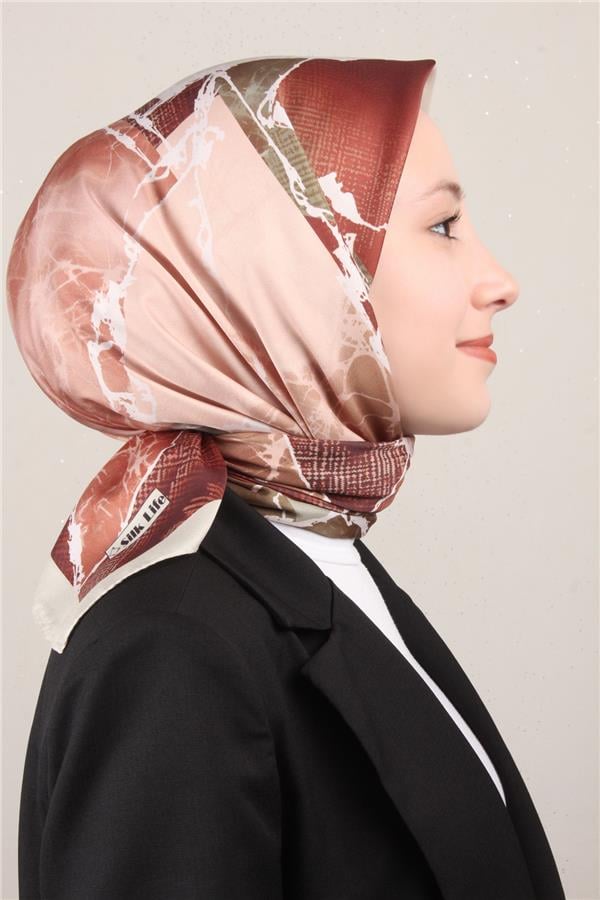 Silk Life Lotus Eşarp 4124-5 Nude 