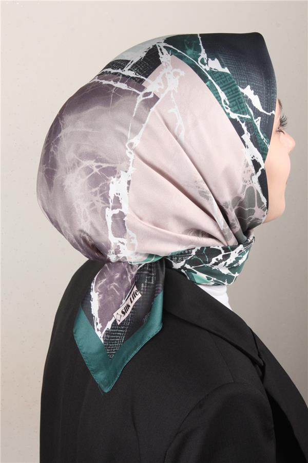 Silk Life Lotus Eşarp 4124-7 Zümrüt