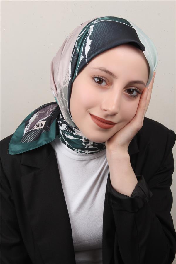 Silk Life Lotus Eşarp 4124-7 Zümrüt