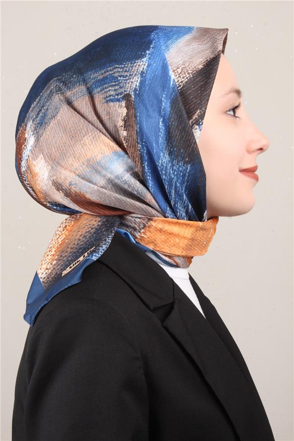 Silk Life Lotus Eşarp 4125-1 Lacivert