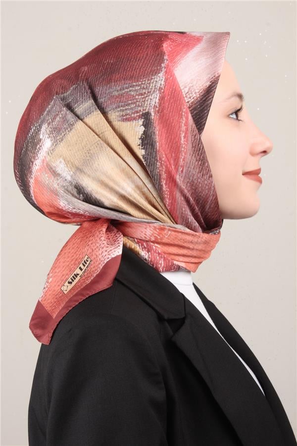 Silk Life Lotus Eşarp 4125-2 Taba
