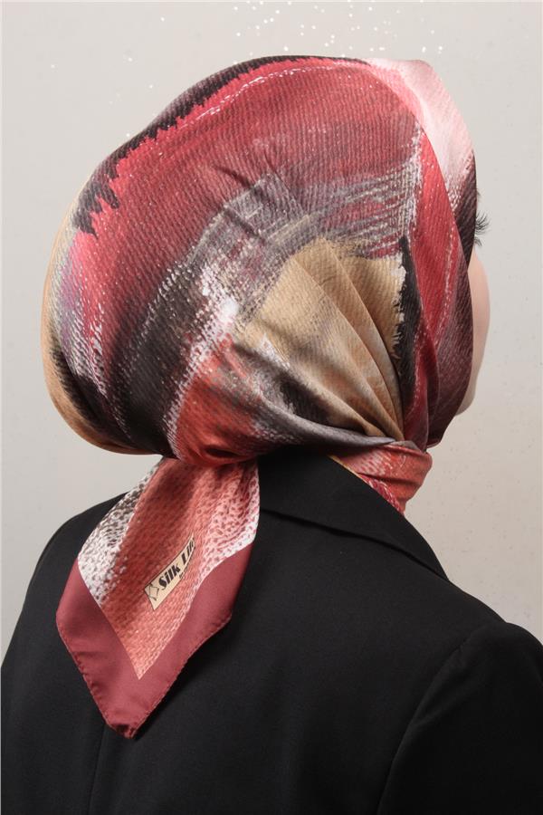 Silk Life Lotus Eşarp 4125-2 Taba