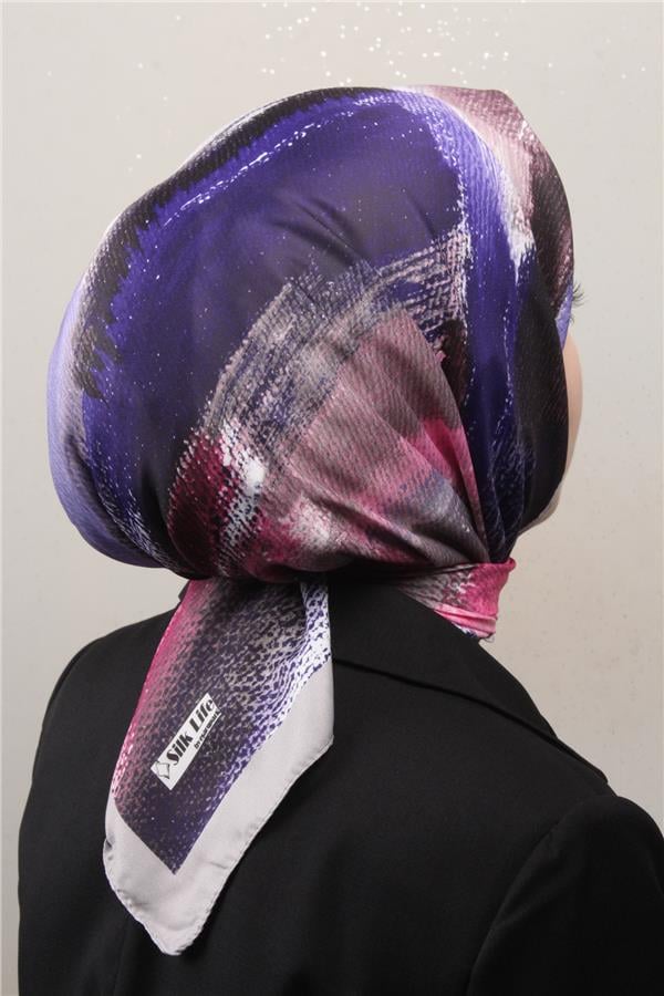 Silk Life Lotus Eşarp 4125-4 Mor