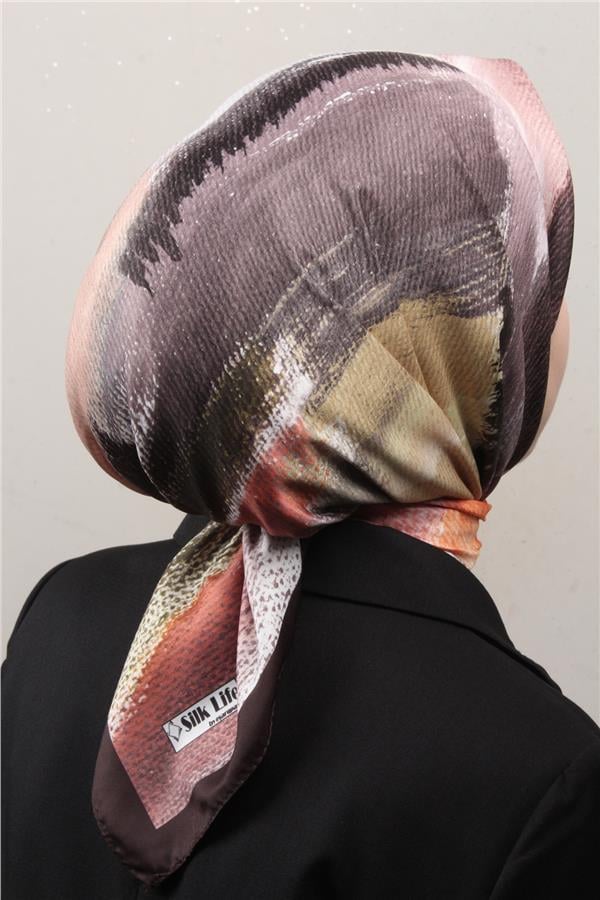 Silk Life Lotus Eşarp 4125-6 Haki