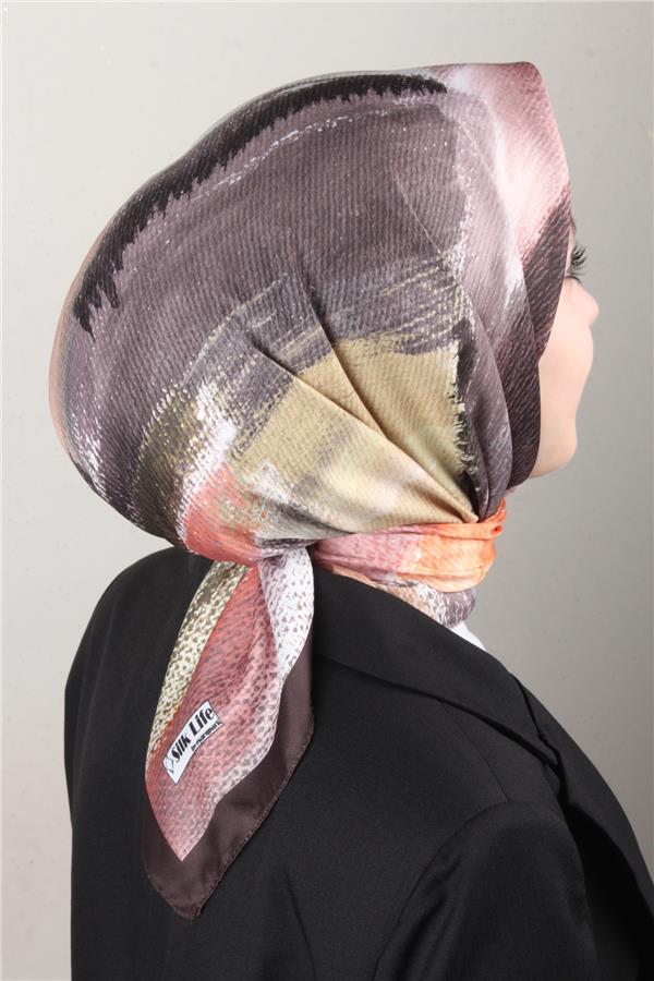 Silk Life Lotus Eşarp 4125-6 Haki