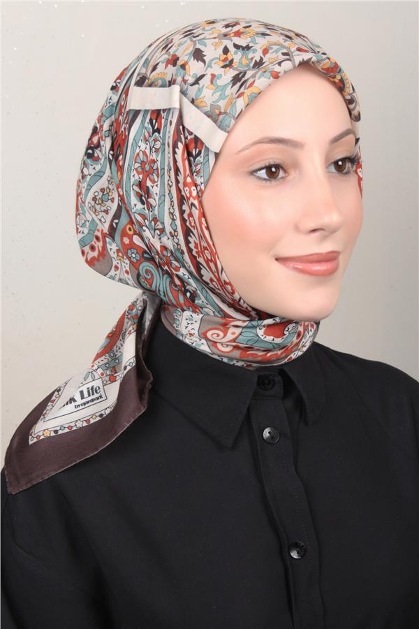 Silk Lıfe Soft Pamuk Eşarp 4127-1 Kahve 